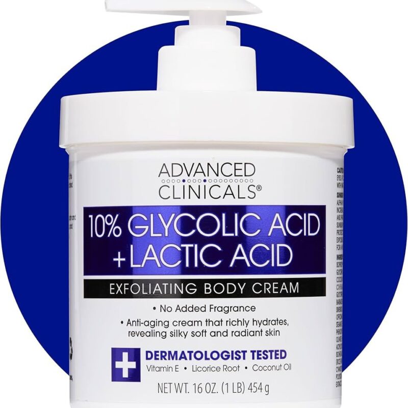Advanced Clinicals 10% Glycolic Acid + Lactic Acid Lotion