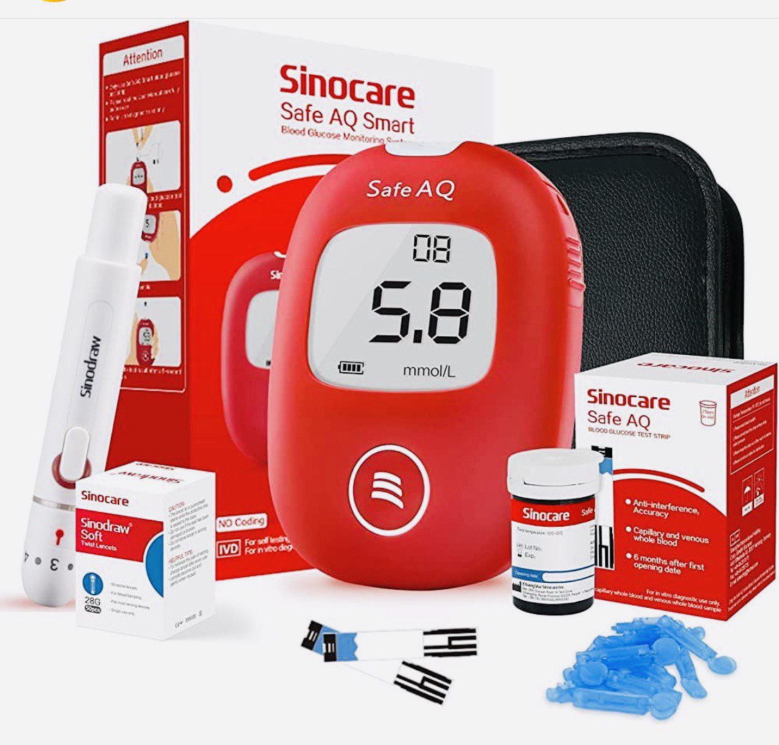 Sinocare Glucometer Plus 50 Strips & 50 Lancets - Image 2